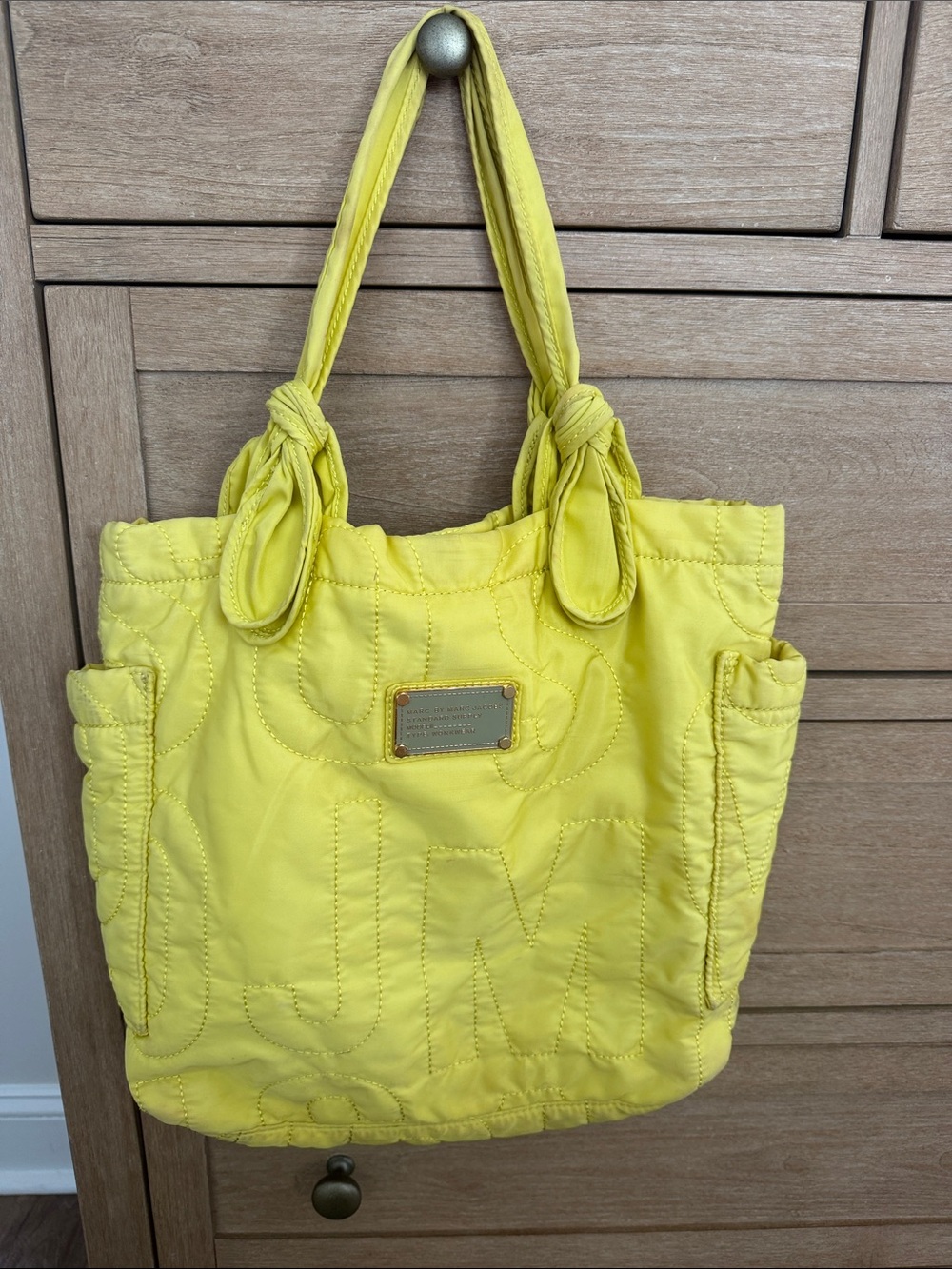 Marc by Marc Jacobs Standard Supply Workwear Quilted Nylon Tote Yellow